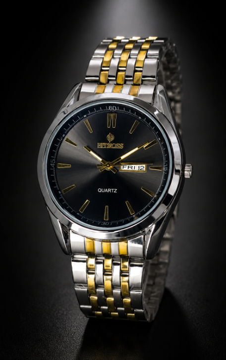 Men's Stainless Steel Quartz Watch 24mm Multicolor Strap