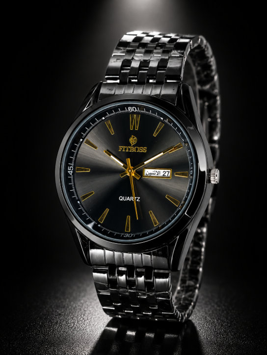 Men's Stainless Steel Quartz Watch 24mm Multicolor Strap